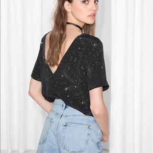 & Other Stories - Black Starry Sky Top US 4/EU 34